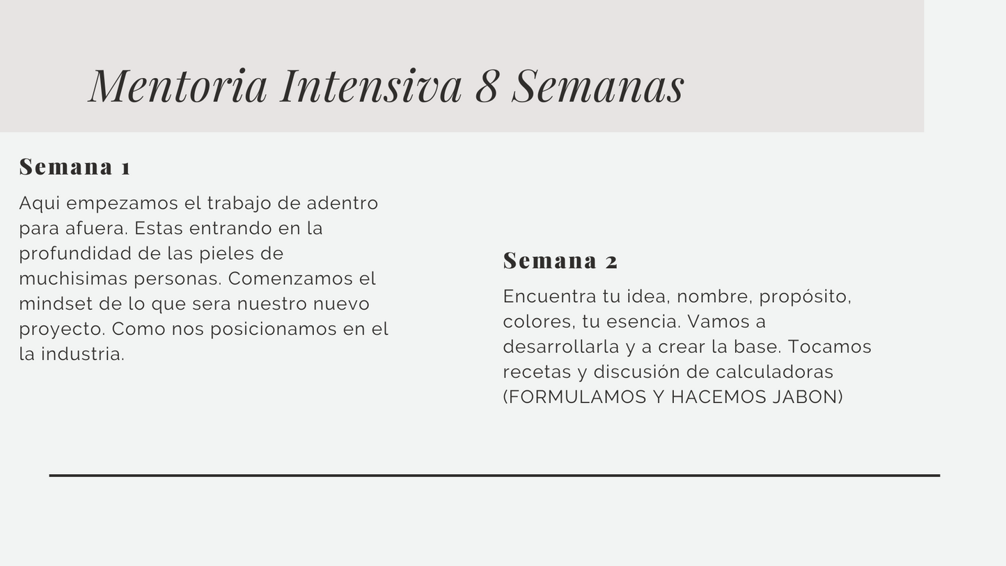 Mentoria Intensiva 8 semanas. (LISTA DE ESPERA)