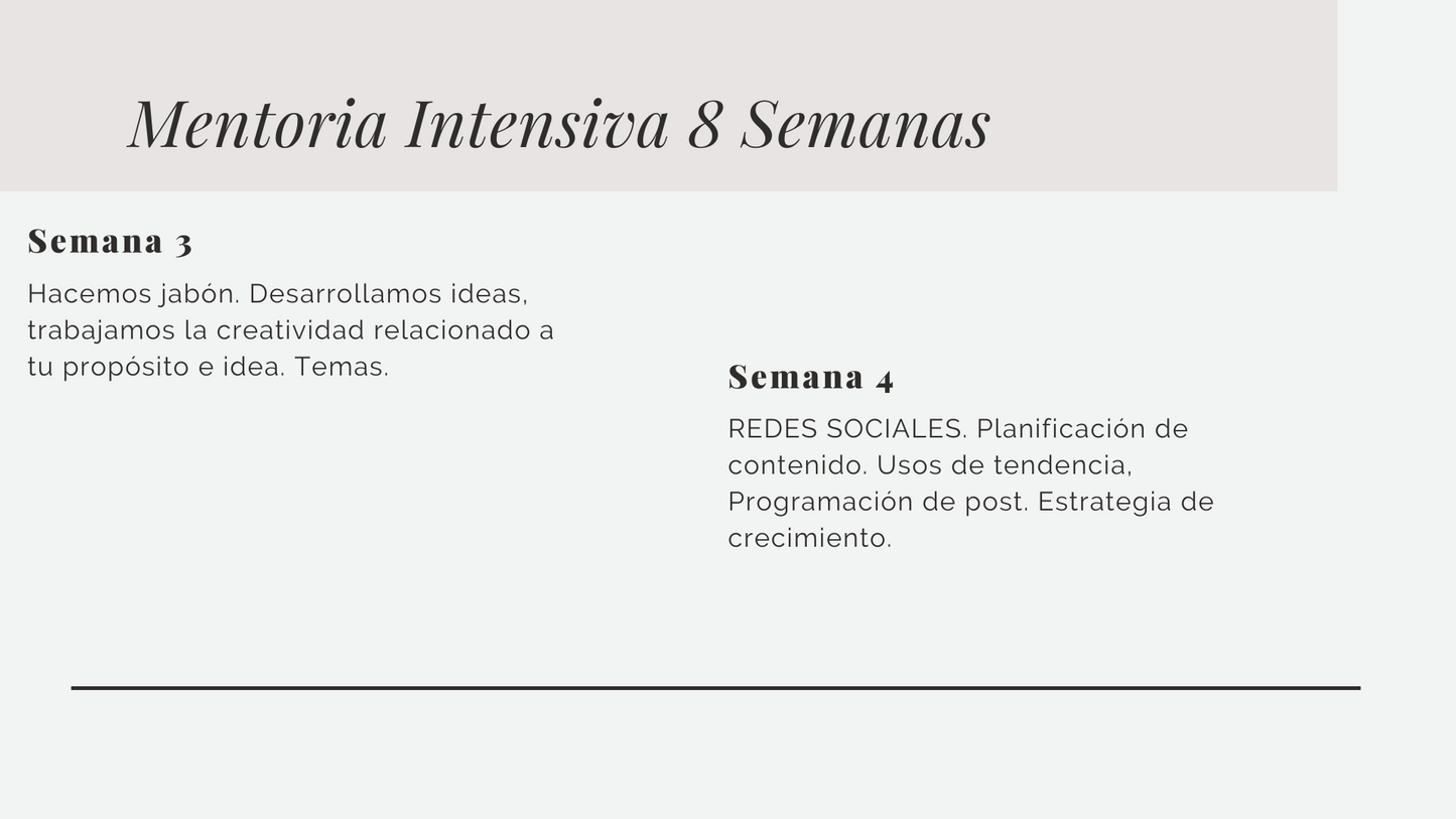 Mentoria Intensiva 8 semanas. (LISTA DE ESPERA)